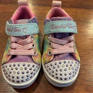 Sketchers Twinkle Toes Little Kids Size 5 Tie Dye Light-Up Pink Blue